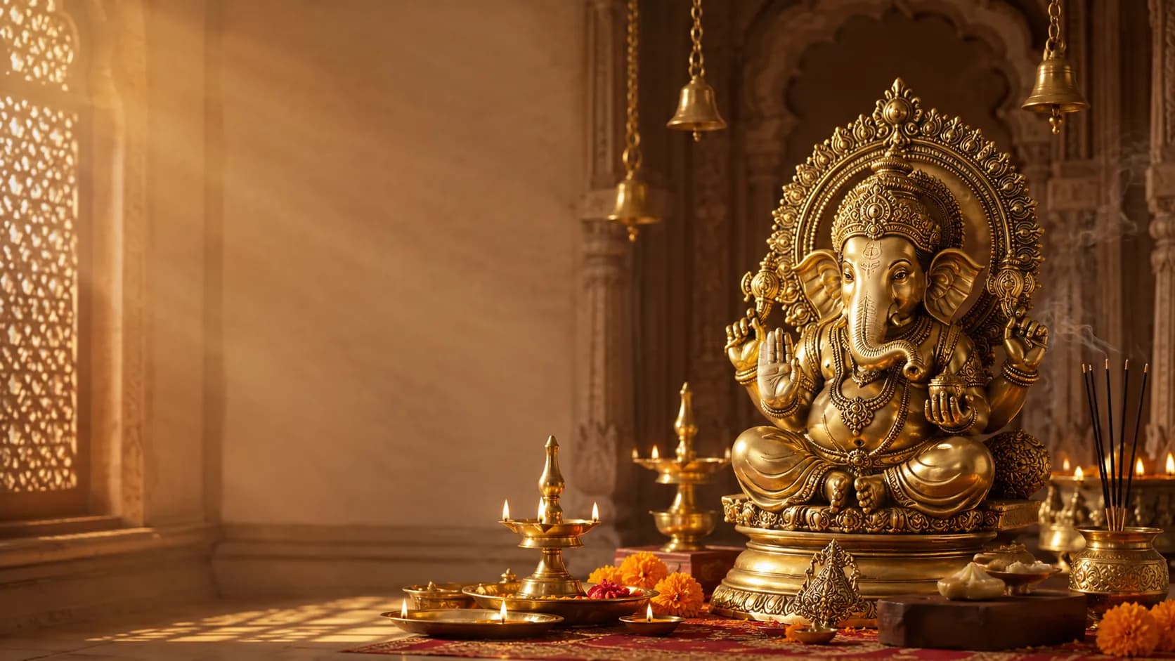 Temple-grade brass lamps, lit with devotion